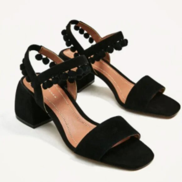 Zara Black Sandals Heels - Picture 1 of 13